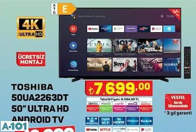 TOSHİBA 50 ULTRA HD ANDROİD TV TELEVİZYON TOSHİBA 50 ULTRA HD ANDROİD TV TELEVİZYON